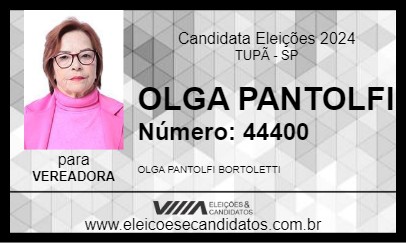 Candidato OLGA PANTOLFI 2024 - TUPÃ - Eleições