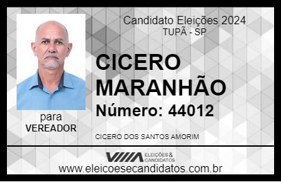 Candidato CICERO MARANHÃO 2024 - TUPÃ - Eleições