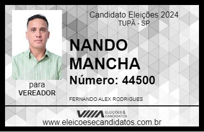 Candidato NANDO MANCHA 2024 - TUPÃ - Eleições