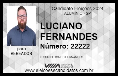 Candidato LUCIANO FERNANDES 2024 - ALUMÍNIO - Eleições