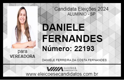 Candidato DANIELE FERNANDES 2024 - ALUMÍNIO - Eleições