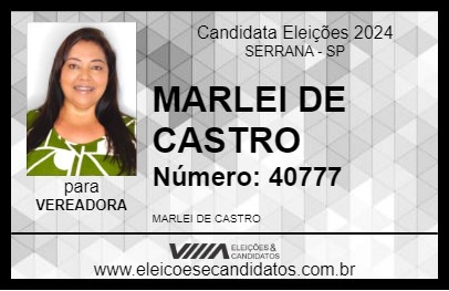 Candidato MARLEI DE CASTRO 2024 - SERRANA - Eleições