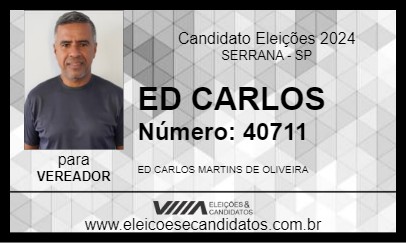 Candidato ED CARLOS 2024 - SERRANA - Eleições