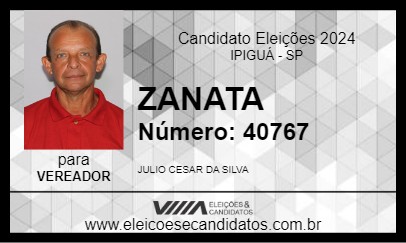 Candidato ZANATA 2024 - IPIGUÁ - Eleições