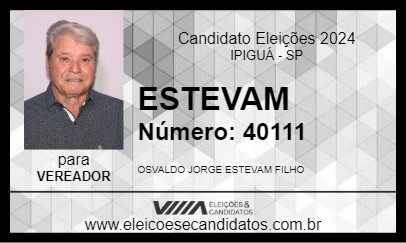 Candidato ESTEVAM 2024 - IPIGUÁ - Eleições