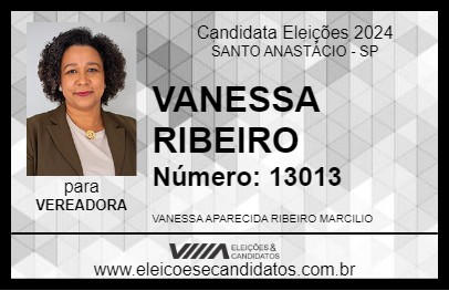 Candidato VANESSA RIBEIRO 2024 - SANTO ANASTÁCIO - Eleições