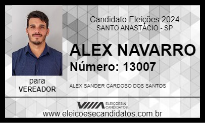 Candidato ALEX NAVARRO 2024 - SANTO ANASTÁCIO - Eleições