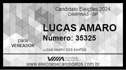 Candidato LUCAS AMARO 2024 - CAMPINAS - Eleições