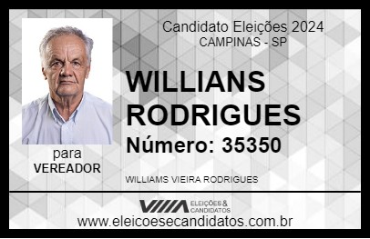 Candidato WILLIANS RODRIGUES 2024 - CAMPINAS - Eleições