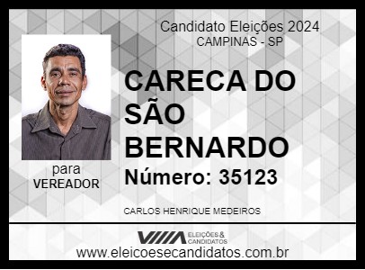 Candidato CARECA DO SÃO BERNARDO 2024 - CAMPINAS - Eleições