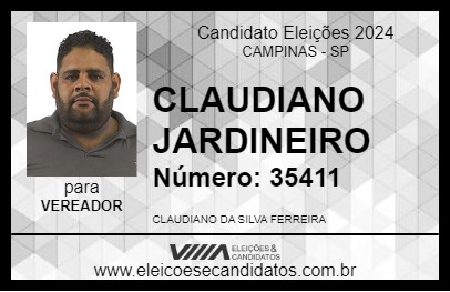 Candidato CLAUDIANO JARDINEIRO 2024 - CAMPINAS - Eleições