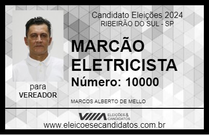 Candidato MARCÃO ELETRICISTA 2024 - RIBEIRÃO DO SUL - Eleições