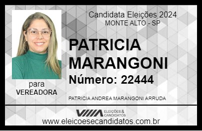 Candidato PATRICIA MARANGONI 2024 - MONTE ALTO - Eleições