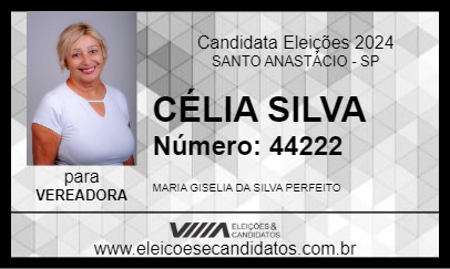 Candidato CÉLIA SILVA 2024 - SANTO ANASTÁCIO - Eleições