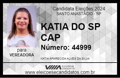 Candidato KATIA DO SP CAP 2024 - SANTO ANASTÁCIO - Eleições