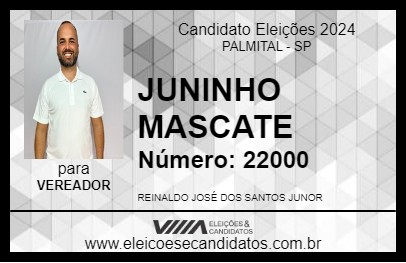 Candidato JUNINHO MASCATE 2024 - PALMITAL - Eleições