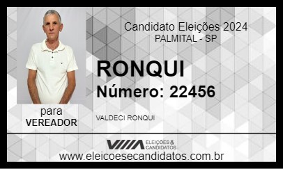 Candidato RONQUI 2024 - PALMITAL - Eleições