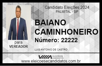 Candidato BAIANO CAMINHONEIRO 2024 - PALMITAL - Eleições