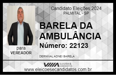 Candidato BARELA DA AMBULÂNCIA 2024 - PALMITAL - Eleições