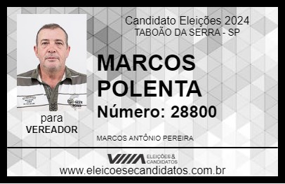 Candidato MARCOS POLENTA 2024 - TABOÃO DA SERRA - Eleições