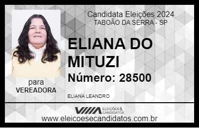 Candidato ELIANA DO MITUZI 2024 - TABOÃO DA SERRA - Eleições