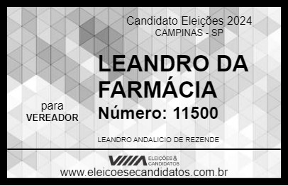 Candidato LEANDRO DA FARMÁCIA 2024 - CAMPINAS - Eleições