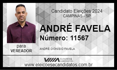 Candidato ANDRÉ FAVELA 2024 - CAMPINAS - Eleições