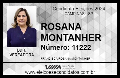 Candidato ROSANA MONTANHER 2024 - CAMPINAS - Eleições