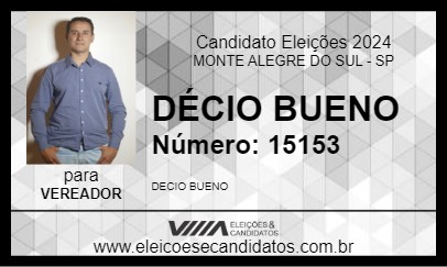 Candidato DÉCIO BUENO 2024 - MONTE ALEGRE DO SUL - Eleições