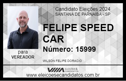 Candidato FELIPE SPEED CAR 2024 - SANTANA DE PARNAÍBA - Eleições