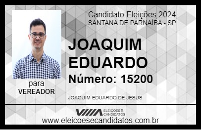 Candidato JOAQUIM EDUARDO 2024 - SANTANA DE PARNAÍBA - Eleições