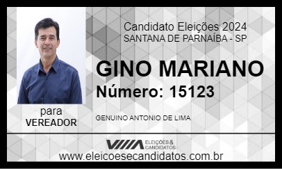 Candidato GINO MARIANO 2024 - SANTANA DE PARNAÍBA - Eleições