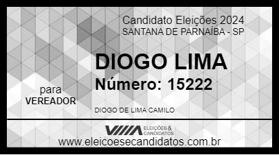 Candidato DIOGO LIMA 2024 - SANTANA DE PARNAÍBA - Eleições