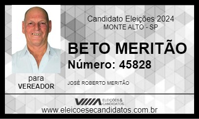 Candidato BETO MERITÃO 2024 - MONTE ALTO - Eleições