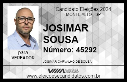 Candidato JOSIMAR SOUSA 2024 - MONTE ALTO - Eleições