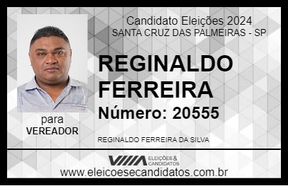 Candidato REGINALDO FERREIRA 2024 - SANTA CRUZ DAS PALMEIRAS - Eleições