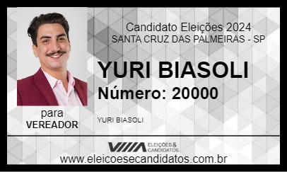 Candidato YURI BIASOLI 2024 - SANTA CRUZ DAS PALMEIRAS - Eleições