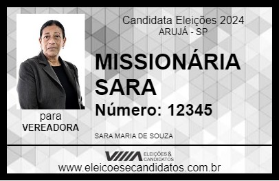 Candidato MISSIONÁRIA SARA 2024 - ARUJÁ - Eleições