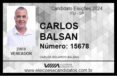 Candidato CARLOS BALSAN 2024 - ITU - Eleições