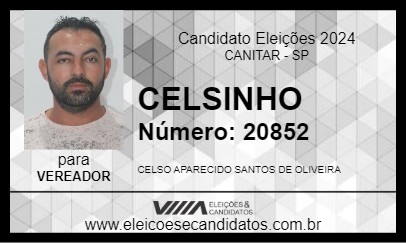 Candidato CELSINHO 2024 - CANITAR - Eleições