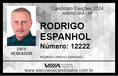 Candidato RODRIGO ESPANHOL 2024 - AMERICANA - Eleições