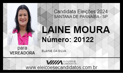 Candidato LAINE MOURA 2024 - SANTANA DE PARNAÍBA - Eleições