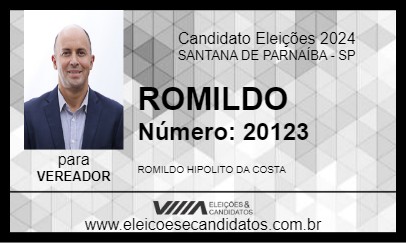 Candidato ROMILDO 2024 - SANTANA DE PARNAÍBA - Eleições