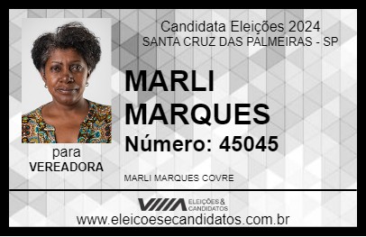 Candidato MARLI MARQUES 2024 - SANTA CRUZ DAS PALMEIRAS - Eleições