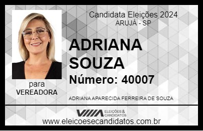 Candidato ADRIANA SOUZA 2024 - ARUJÁ - Eleições