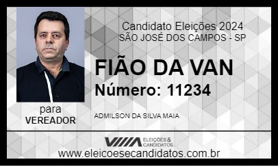 Candidato FIÃO DA VAN 2024 - SÃO JOSÉ DOS CAMPOS - Eleições