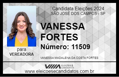 Candidato VANESSA FORTES 2024 - SÃO JOSÉ DOS CAMPOS - Eleições