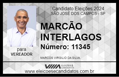 Candidato MARCÃO INTERLAGOS 2024 - SÃO JOSÉ DOS CAMPOS - Eleições