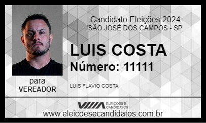 Candidato LUIS COSTA 2024 - SÃO JOSÉ DOS CAMPOS - Eleições