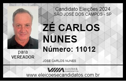 Candidato ZÉ CARLOS NUNES 2024 - SÃO JOSÉ DOS CAMPOS - Eleições